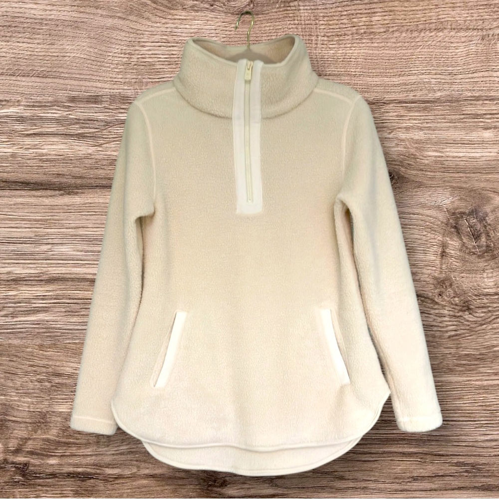 904 Dudley Stephens Laurel Pullover Cream Sherpa Fleece XS